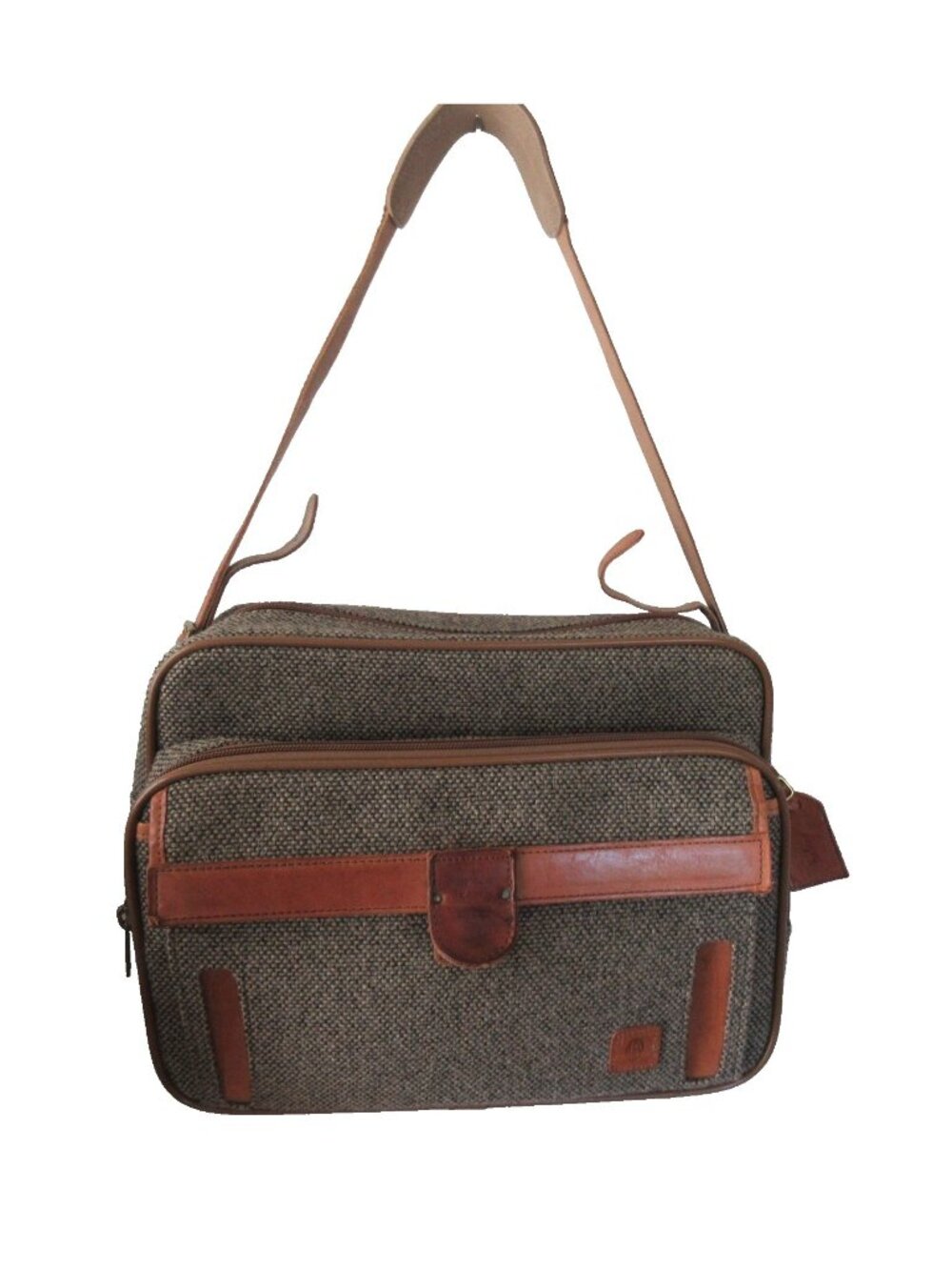 HARTMANN Carry-On Luggage Tote Briefcase Travel Tweed Shoulder Strap w/Key VTG